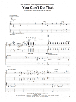 page one of You Can't Do That (Guitar Tab)