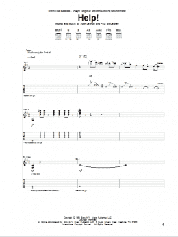 page one of Help! (Guitar Tab)