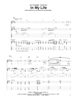 page one of In My Life (Guitar Tab)