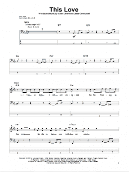 page one of This Love (Bass Guitar Tab)