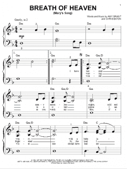 page one of Breath Of Heaven (Mary's Song) (Big Note Piano)