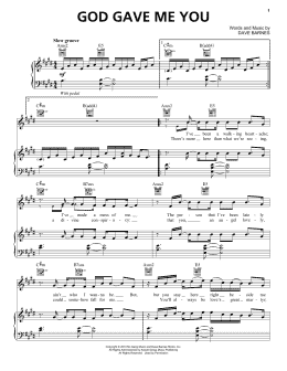 page one of God Gave Me You (Piano, Vocal & Guitar Chords (Right-Hand Melody))