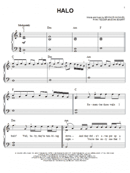 page one of Halo (Easy Piano)