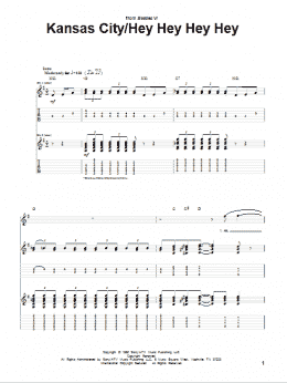 page one of Kansas City (Guitar Tab)