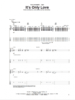 page one of It's Only Love (Guitar Tab)