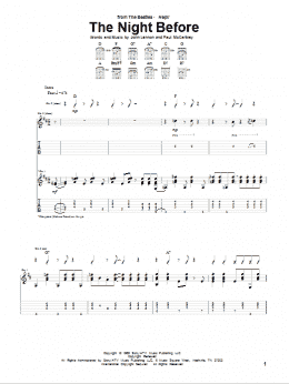 page one of The Night Before (Guitar Tab)