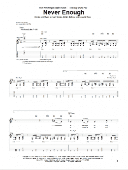 page one of Never Enough (Guitar Tab)