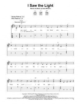 page one of I Saw The Light (Easy Guitar Tab)