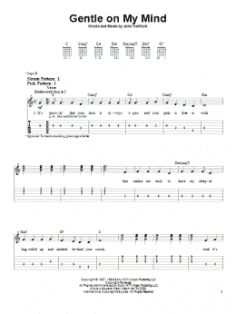 page one of Gentle On My Mind (Easy Guitar Tab)