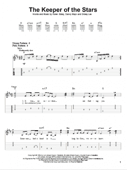 page one of The Keeper Of The Stars (Easy Guitar Tab)