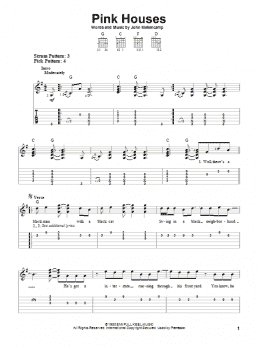 page one of Pink Houses (Easy Guitar Tab)