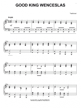 page one of Good King Wenceslas (Piano Solo)