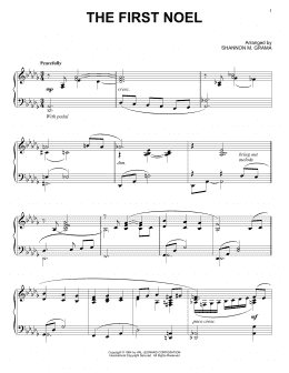 page one of The First Noel (Piano Solo)