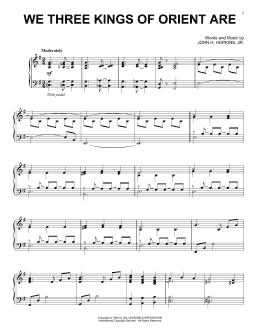 page one of We Three Kings Of Orient Are (Piano Solo)