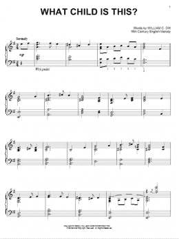 page one of What Child Is This? (Piano Solo)