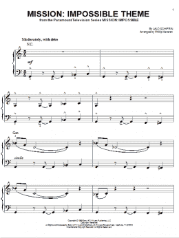 page one of Mission: Impossible Theme (arr. Phillip Keveren) (Easy Piano)