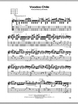 page one of Voodoo Chile (Guitar Tab)