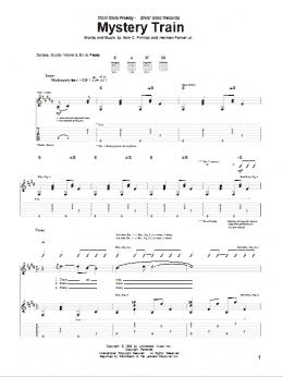 page one of Mystery Train (Guitar Tab)