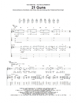 page one of 21 Guns (Guitar Tab)