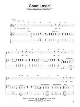 page one of Good Lovin' (Guitar Tab)