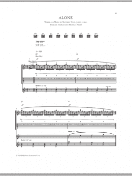 page one of Alone (Guitar Tab)