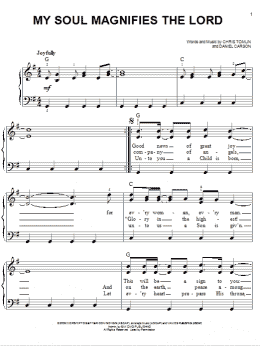 page one of My Soul Magnifies The Lord (Easy Piano)