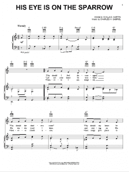 page one of His Eye Is On The Sparrow (Piano, Vocal & Guitar Chords (Right-Hand Melody))