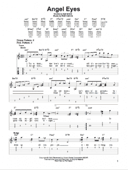 page one of Angel Eyes (Easy Guitar Tab)