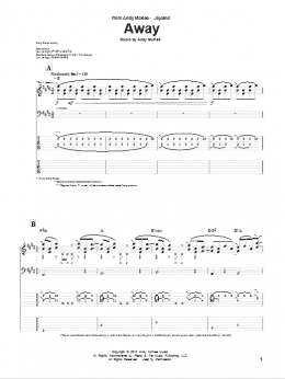 page one of Away (Guitar Tab)