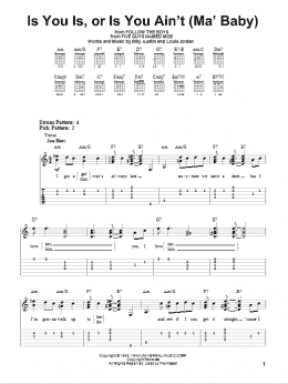 page one of Is You Is, Or Is You Ain't (Ma' Baby) (Easy Guitar Tab)