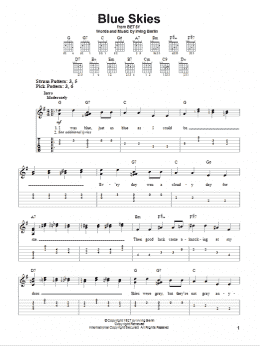 page one of Blue Skies (Easy Guitar Tab)