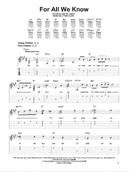 page one of For All We Know (Easy Guitar Tab)