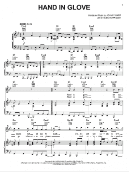 page one of Hand In Glove (Piano, Vocal & Guitar Chords (Right-Hand Melody))