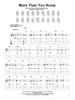 page one of More Than You Know (Easy Guitar Tab)