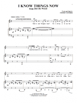 page one of I Know Things Now (from Into The Woods) (Piano & Vocal)