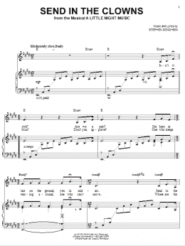 page one of Send In The Clowns (Piano, Vocal & Guitar Chords (Right-Hand Melody))