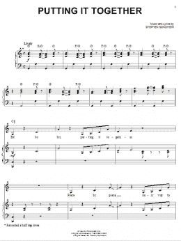 page one of Putting It Together (Piano, Vocal & Guitar Chords (Right-Hand Melody))