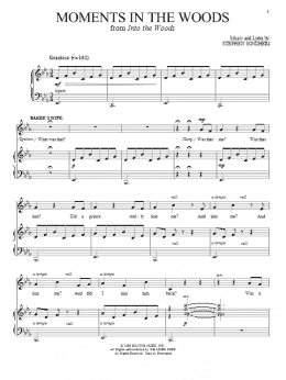 page one of Moments In The Woods (from Into The Woods) (Piano & Vocal)