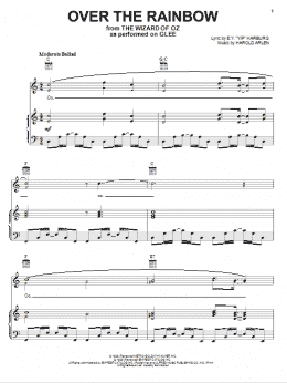 page one of Over The Rainbow (Piano, Vocal & Guitar Chords (Right-Hand Melody))