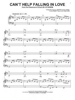 page one of Can't Help Falling In Love (Piano & Vocal)