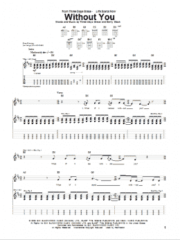 page one of Without You (Guitar Tab)