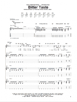 page one of Bitter Taste (Guitar Tab)