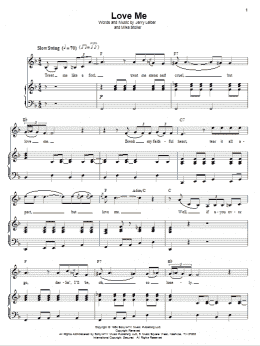 page one of Love Me (Piano & Vocal)