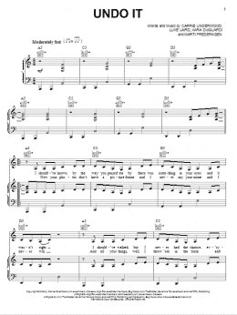 page one of Undo It (Piano, Vocal & Guitar Chords (Right-Hand Melody))