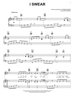 page one of I Swear (Piano, Vocal & Guitar Chords (Right-Hand Melody))