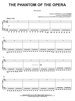 page one of The Phantom Of The Opera (Piano Duet)