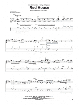 page one of Red House (Guitar Tab)