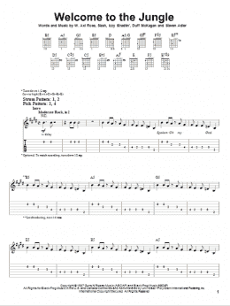 page one of Welcome To The Jungle (Easy Guitar Tab)