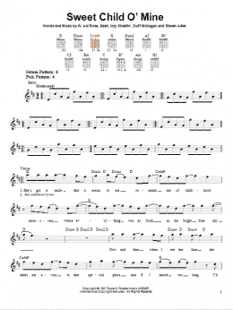 page one of Sweet Child O' Mine (Easy Guitar)