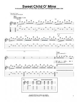 page one of Sweet Child O' Mine (Guitar Tab (Single Guitar))